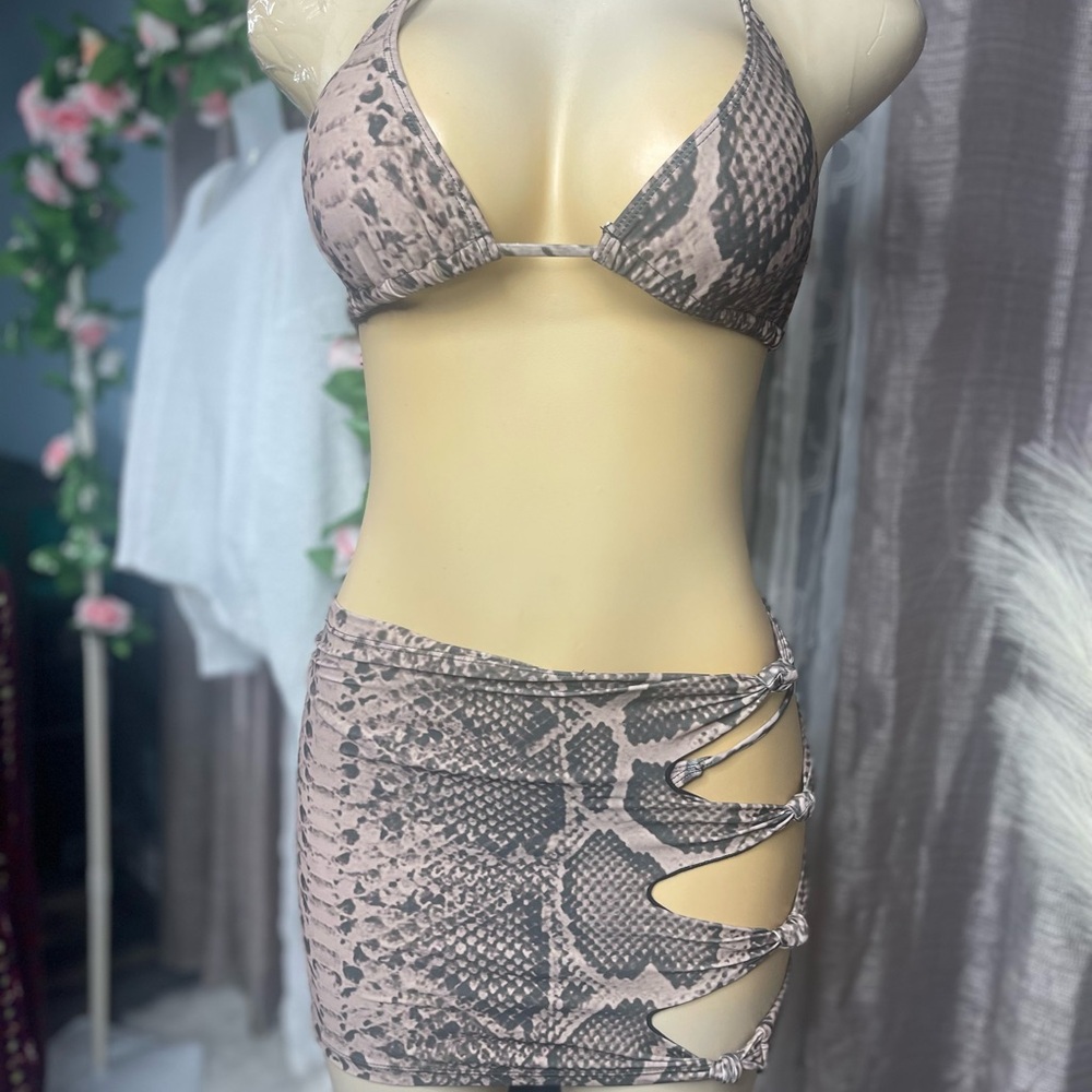 Snake Print Bikini Set